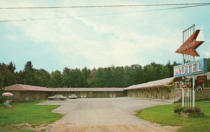 Queen City Motel - Old Postcard (newer photo)